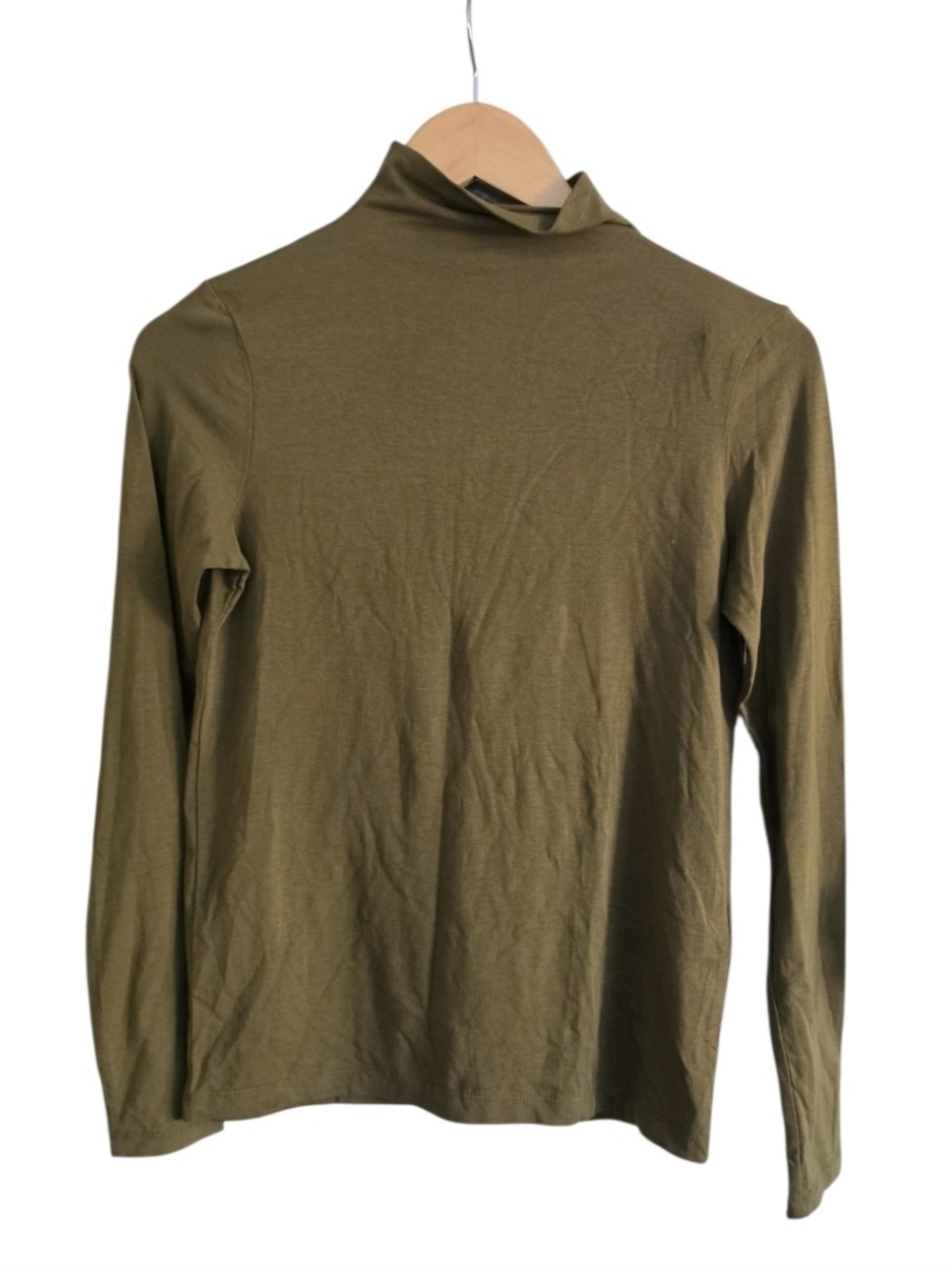 OAK + FORT Olive Long Sleeve Mock Neck Top